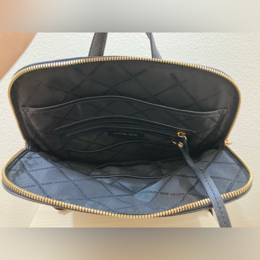 Michael Kors Black Backpack with Gold-Tone Zipper Pulls and Trim - Picture 5 of 13